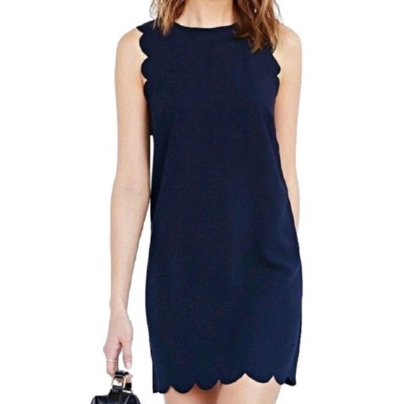 j crew navy scalloped dress